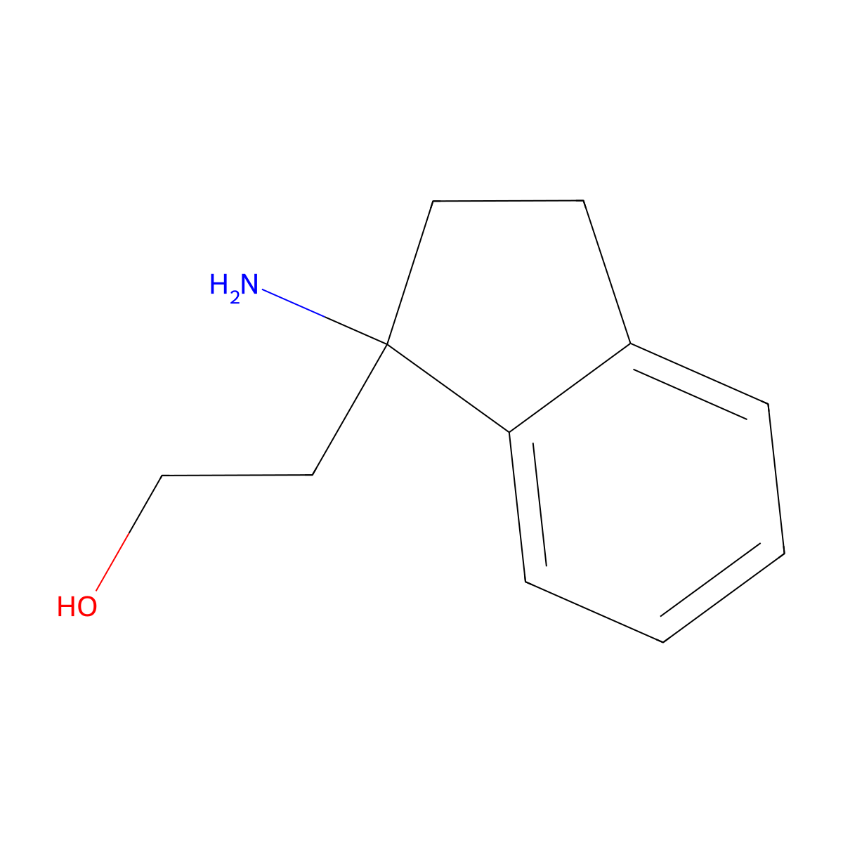 2-(1-amino-2,3-dihydro-1H-inden-1-yl)ethan-1-ol molecular structure, CAS 1467176-48-2