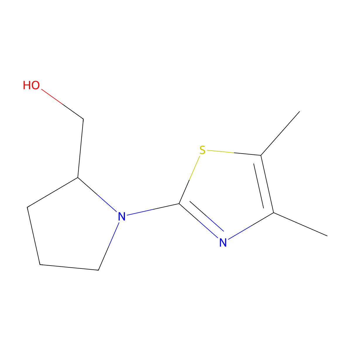 [1-(4,5-Dimethyl-1,3-thiazol-2-yl)pyrrolidin-2-yl]methanol molecular structure, CAS 1467206-03-6