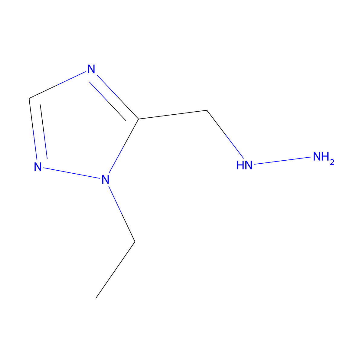 1-ethyl-5-(hydrazinylmethyl)-1H-1,2,4-triazole molecular structure, CAS 1467210-81-6