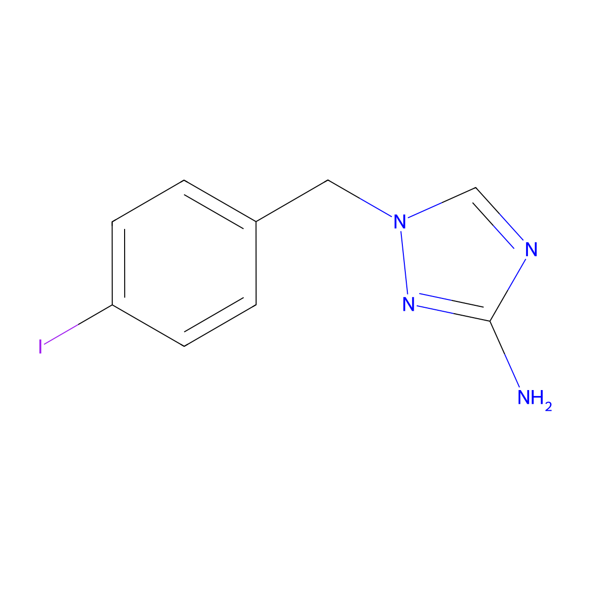 1-[(4-Iodophenyl)methyl]-1H-1,2,4-triazol-3-amine molecular structure, CAS 1467217-99-7