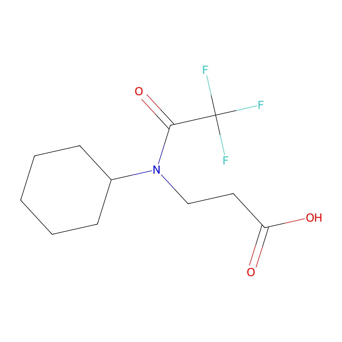 3-(N-cyclohexyl-2,2,2-trifluoroacetamido)propanoic acid molecular structure, CAS 1467221-47-1