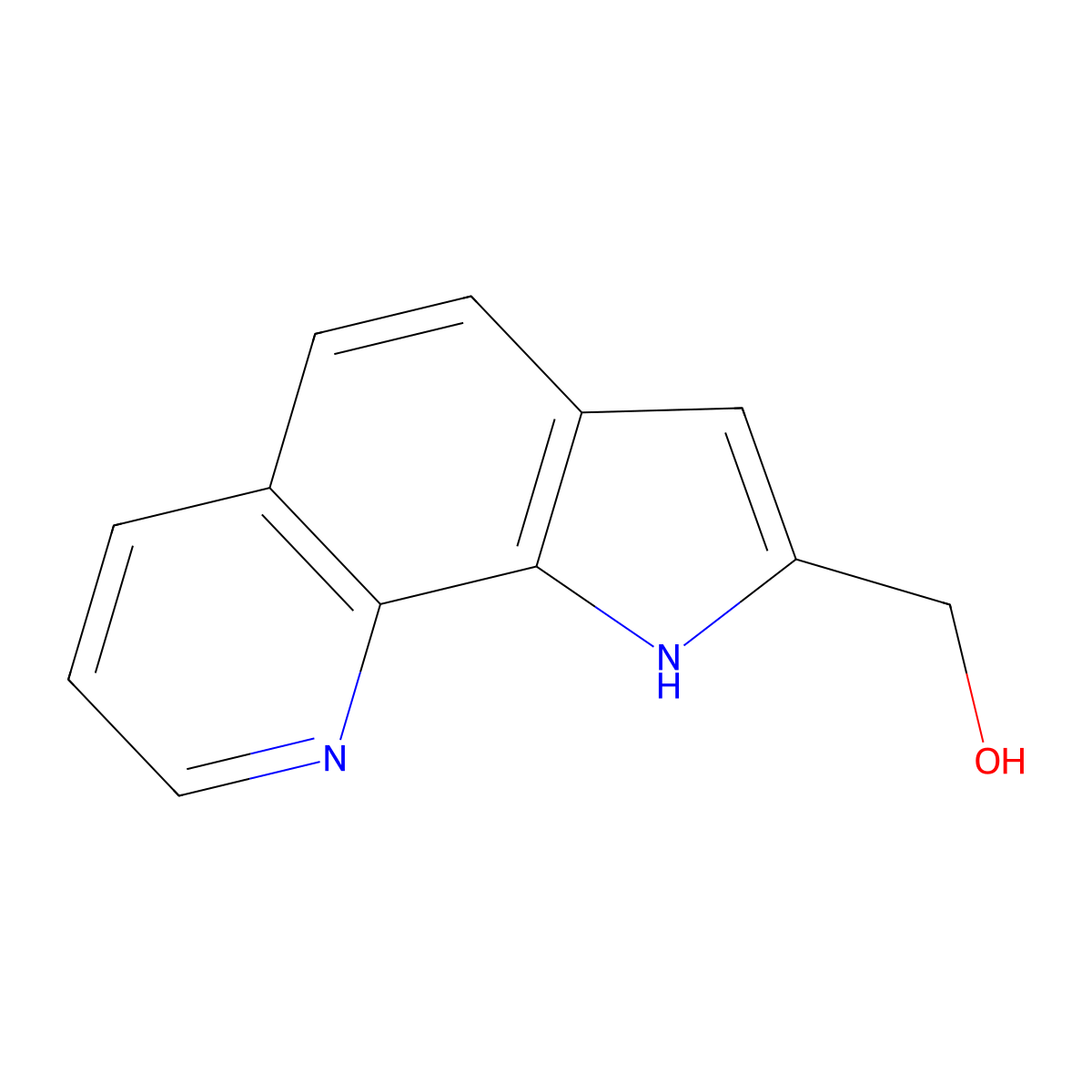 2-Hydroxymethyl-1H-pyrrolo(3,2-h)quinoline molecular structure, CAS 146724-31-4