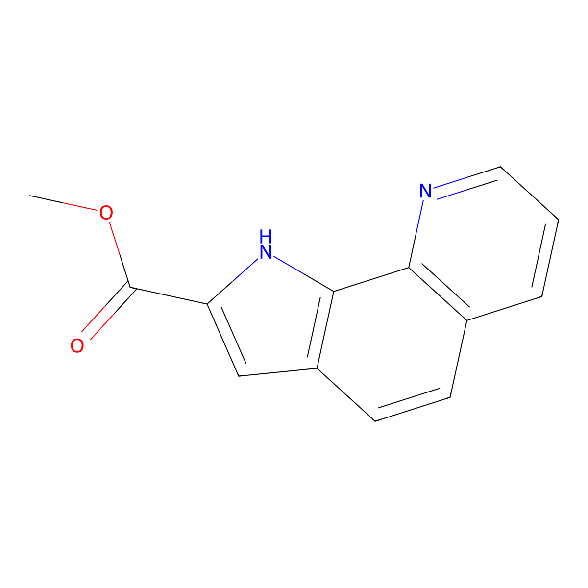2-Carbomethoxy-1H-pyrrolo(3,2-h)quinoline molecular structure, CAS 146724-32-5