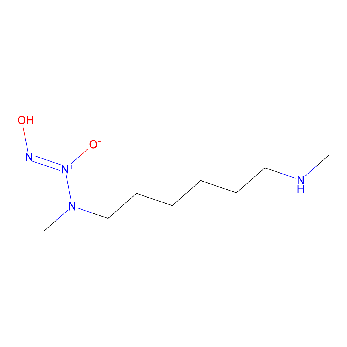 N-hydroxy-N-[methyl-[6-(methylamino)hexyl]amino]nitrous amide molecular structure, CAS 146724-86-9
