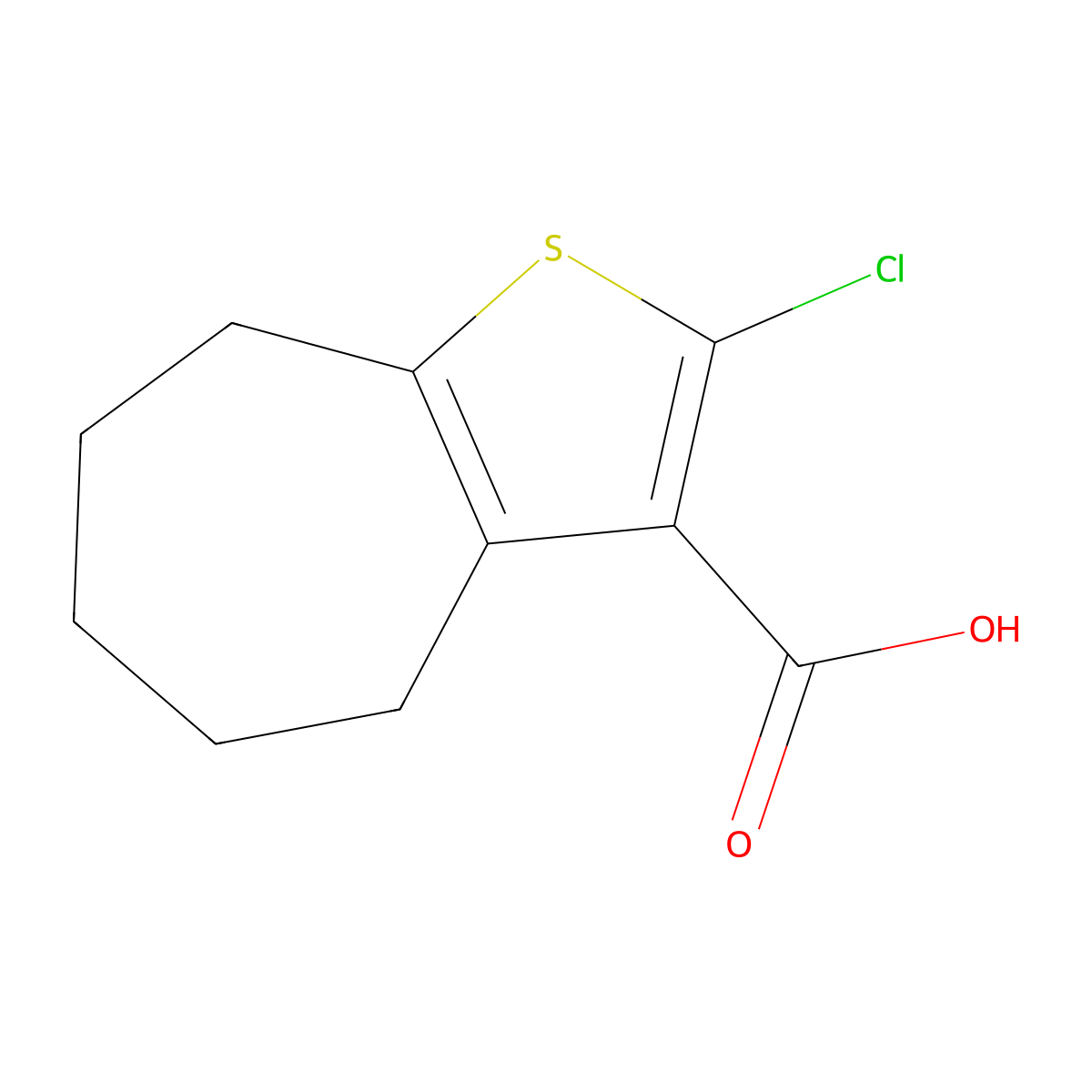 2-Chloro-4H,5H,6H,7H,8H-cyclohepta[b]thiophene-3-carboxylic acid molecular structure, CAS 1467240-42-1