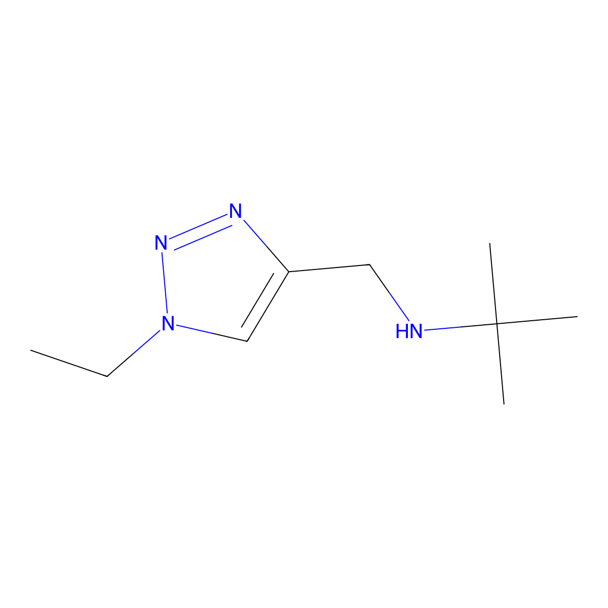 n-((1-Ethyl-1h-1,2,3-triazol-4-yl)methyl)-2-methylpropan-2-amine molecular structure, CAS 1467240-57-8