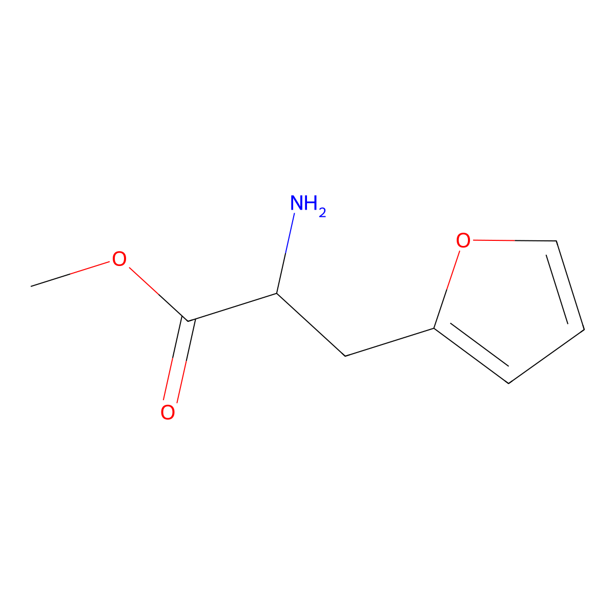 Methyl (2S)-2-amino-3-(furan-2-YL)propanoate molecular structure, CAS 146725-85-1