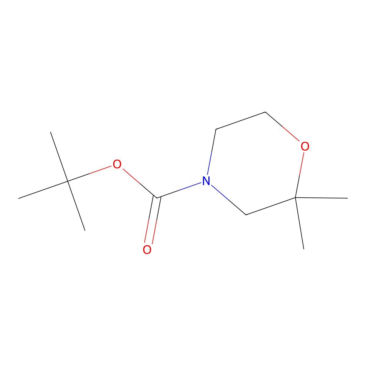 Tert-butyl 2,2-dimethylmorpholine-4-carboxylate molecular structure, CAS 1467262-20-9