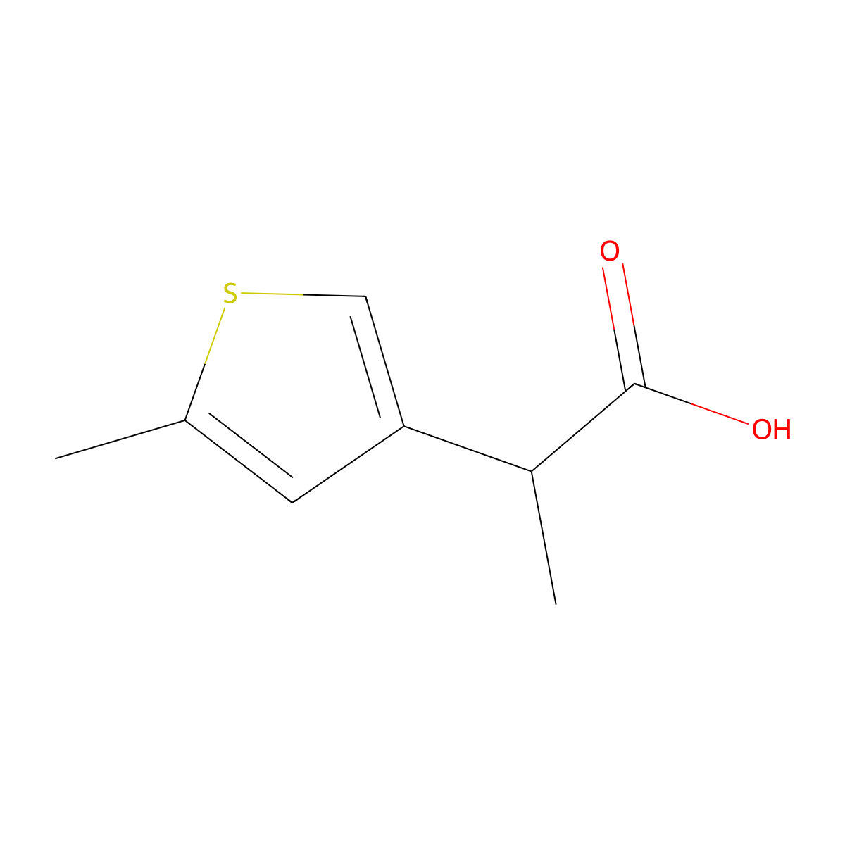 2-(5-Methylthiophen-3-yl)propanoic acid molecular structure, CAS 1467265-09-3