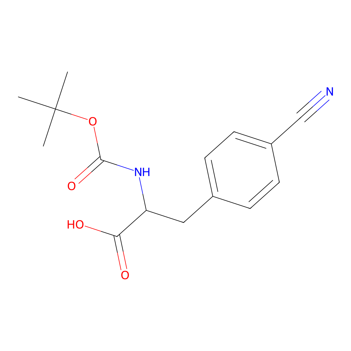 Boc-4-cyano-D-phenylalanine molecular structure, CAS 146727-62-0