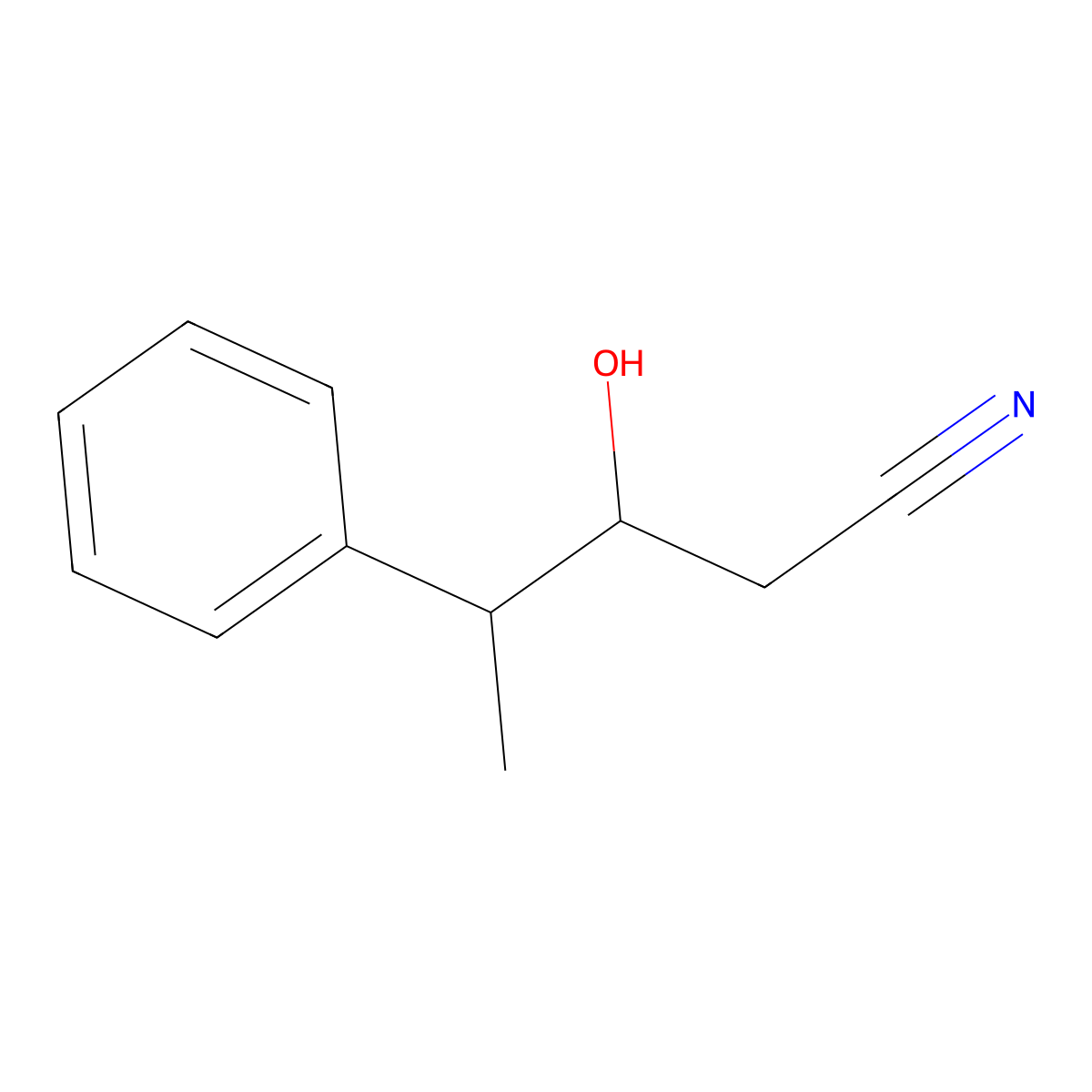 3-Hydroxy-4-phenylpentanenitrile molecular structure, CAS 1467287-27-9