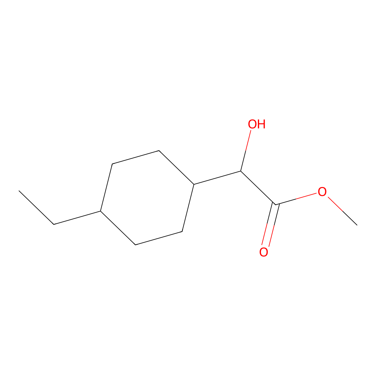 Methyl 2-(4-ethylcyclohexyl)-2-hydroxyacetate molecular structure, CAS 1467304-03-5