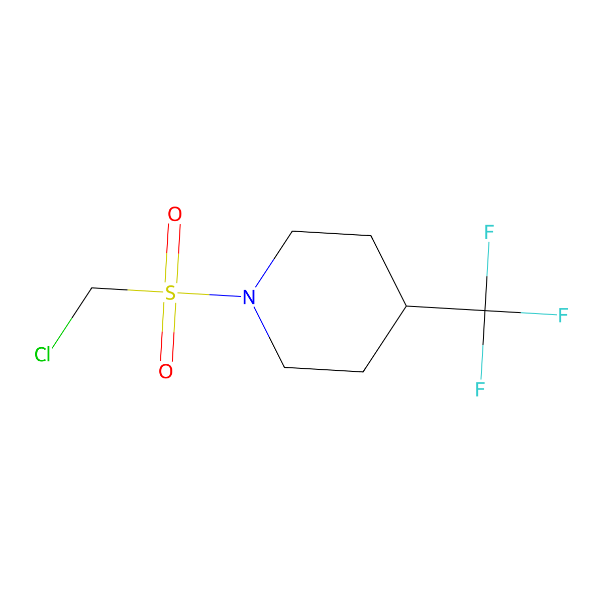 1-Chloromethanesulfonyl-4-(trifluoromethyl)piperidine molecular structure, CAS 1467307-92-1