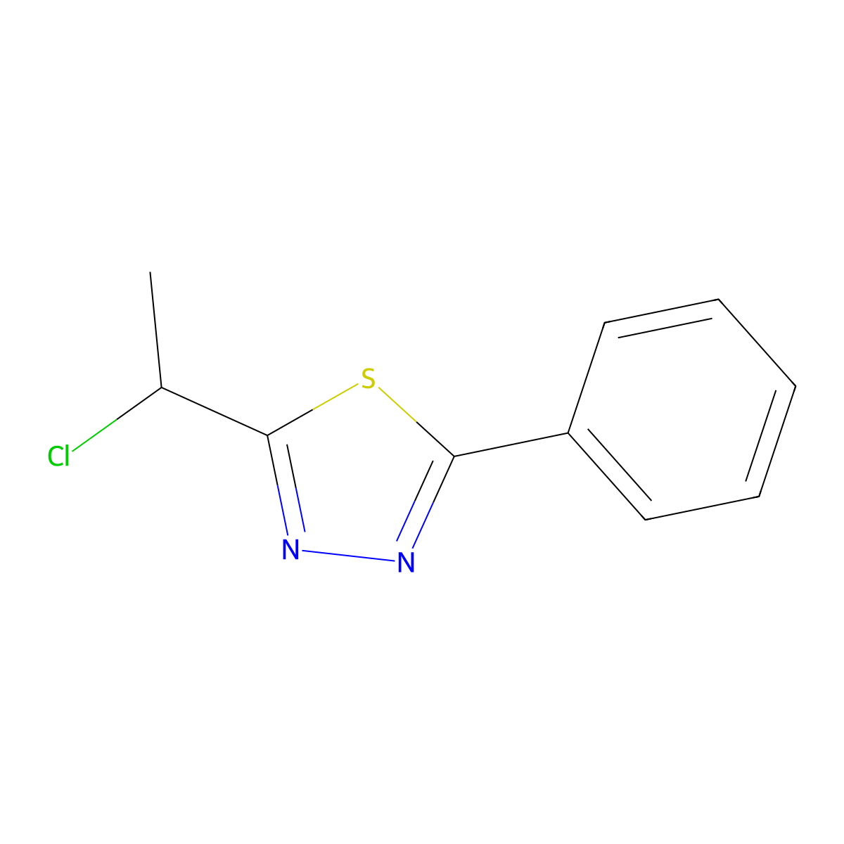 2-(1-Chloroethyl)-5-phenyl-1,3,4-thiadiazole molecular structure, CAS 1467308-68-4