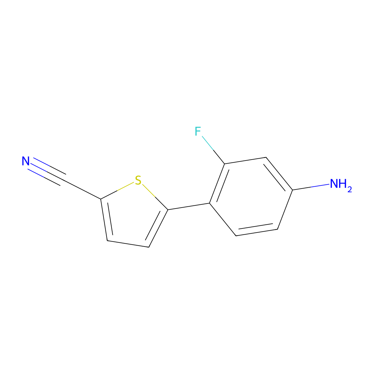 5-(4-Amino-2-fluorophenyl)thiophene-2-carbonitrile molecular structure, CAS 1467313-97-8
