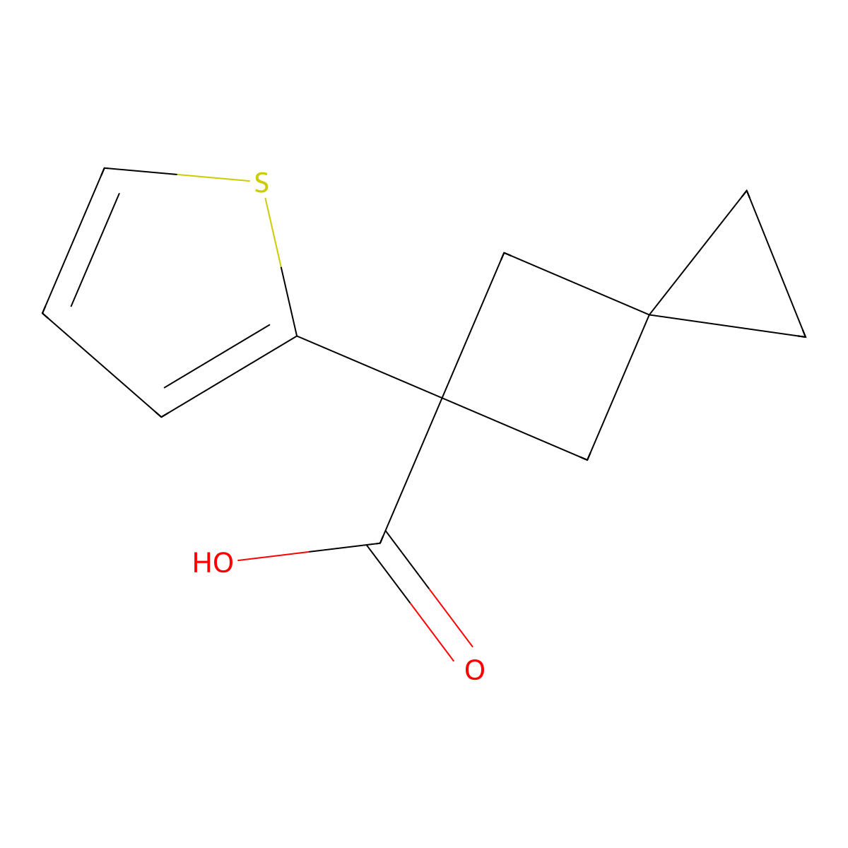 5-(Thiophen-2-yl)spiro[2.3]hexane-5-carboxylic acid molecular structure, CAS 1467315-56-5