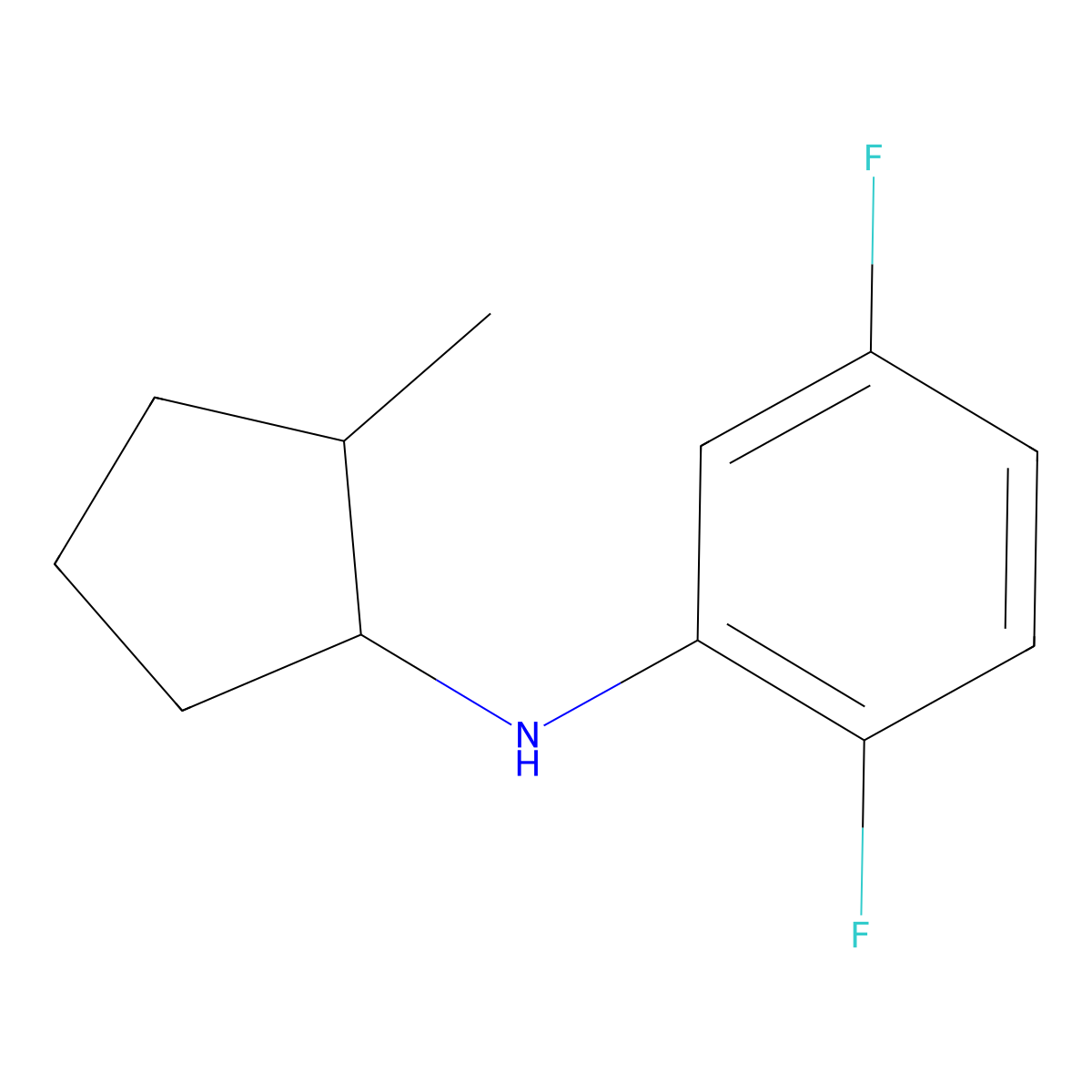 2,5-difluoro-N-(2-methylcyclopentyl)aniline molecular structure, CAS 1467315-57-6