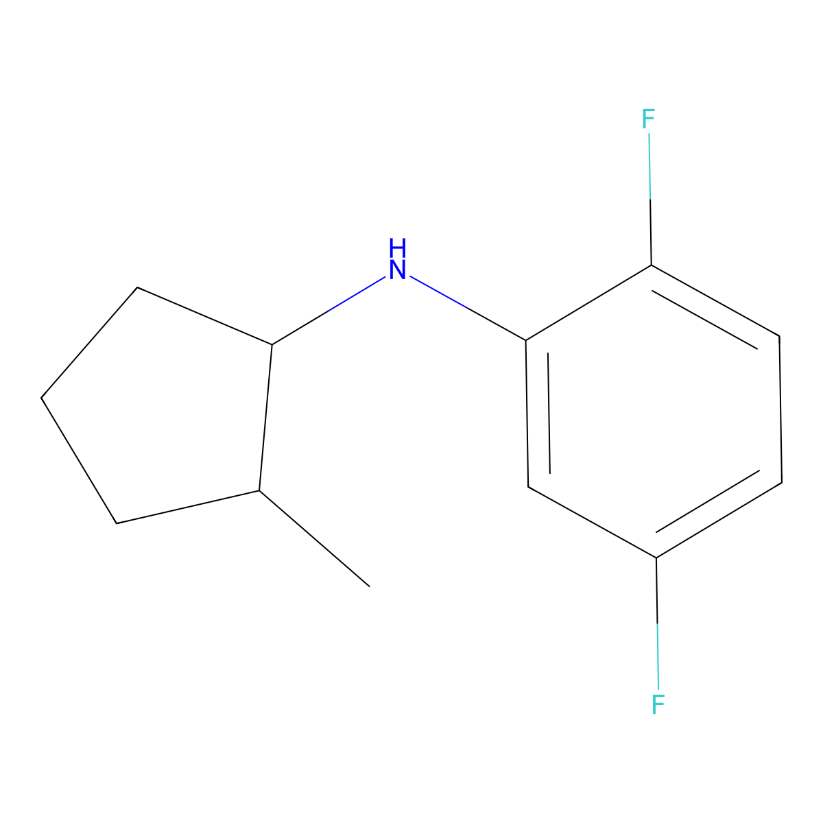 2,5-difluoro-N-(2-methylcyclopentyl)aniline molecular structure, CAS 1467315-57-6