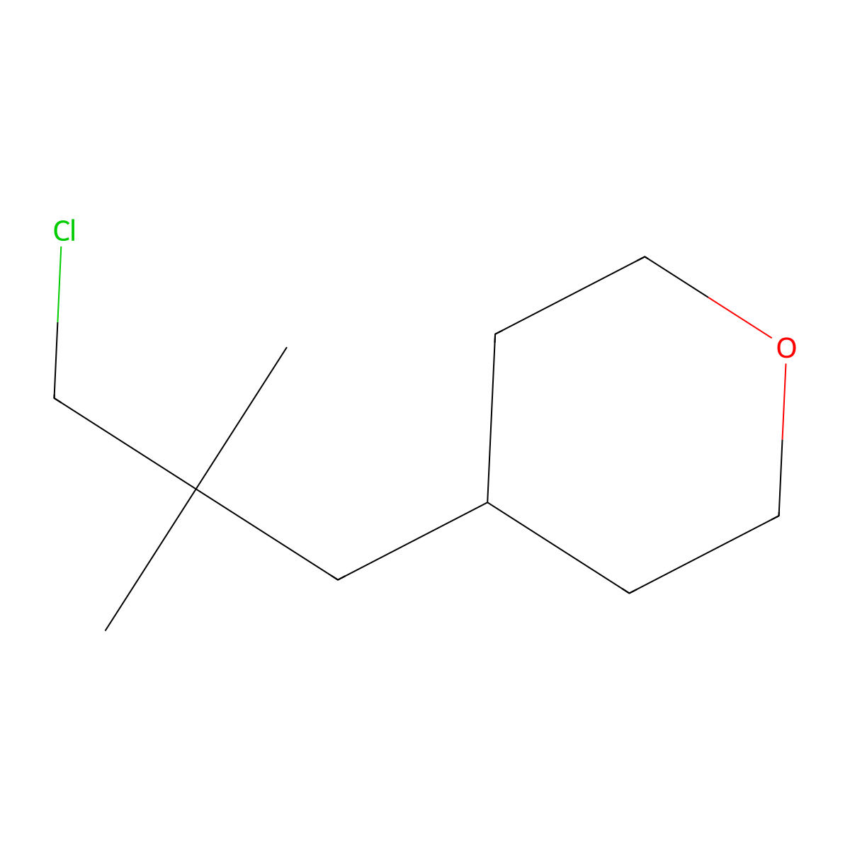 4-(3-Chloro-2,2-dimethylpropyl)oxane molecular structure, CAS 1467328-37-5
