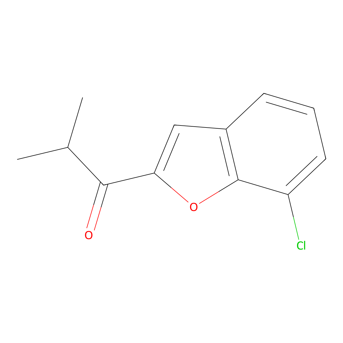 1-(7-Chloro-1-benzofuran-2-yl)-2-methylpropan-1-one molecular structure, CAS 1467372-04-8
