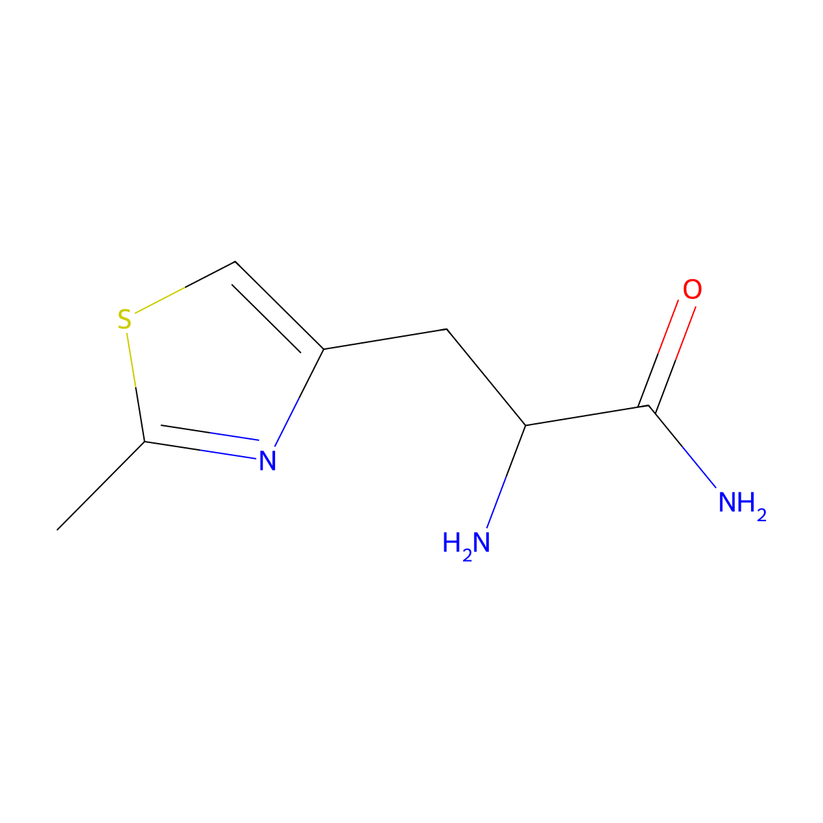 2-Amino-3-(2-methyl-1,3-thiazol-4-yl)propanamide molecular structure, CAS 1467383-46-5