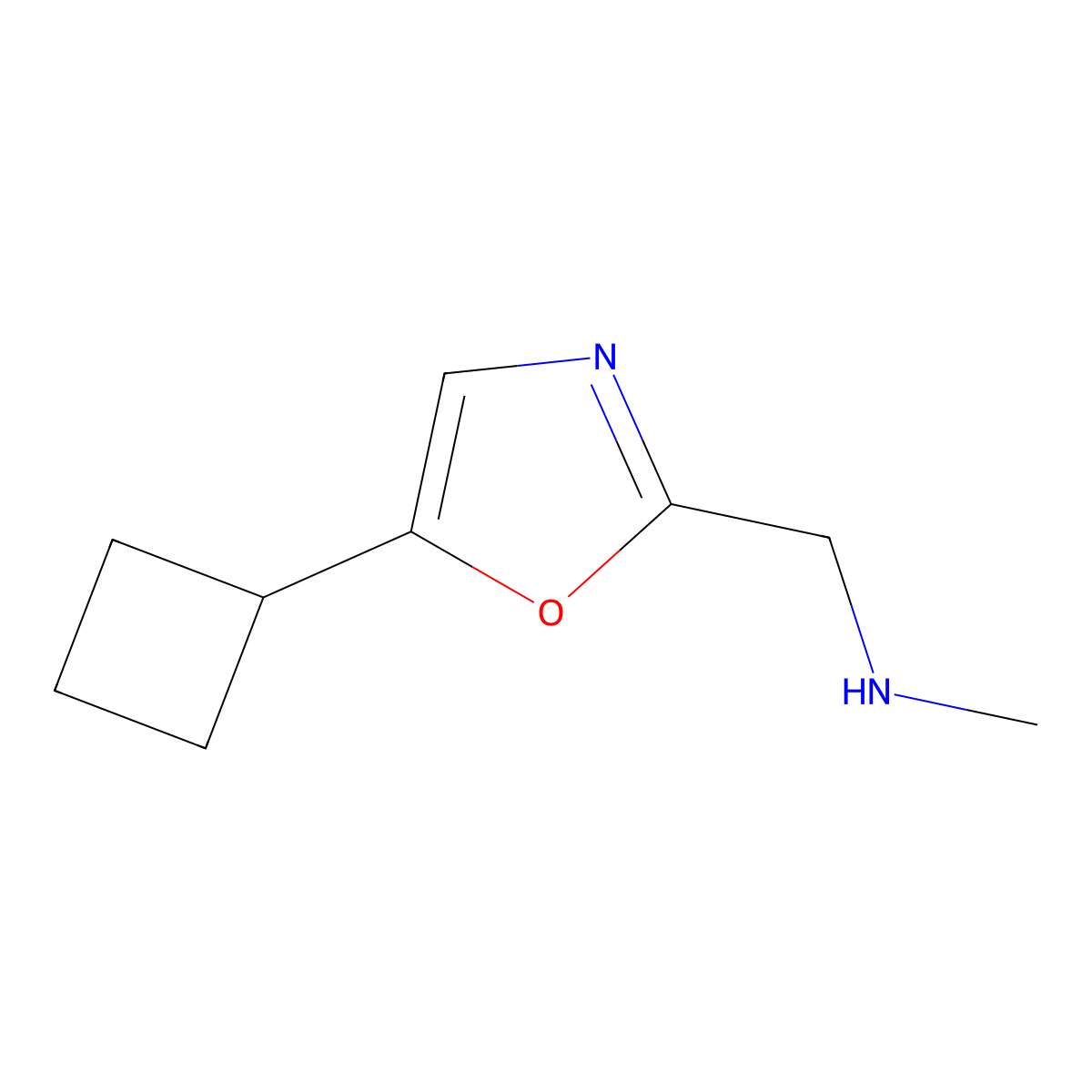 [(5-Cyclobutyl-1,3-oxazol-2-yl)methyl](methyl)amine molecular structure, CAS 1467383-99-8