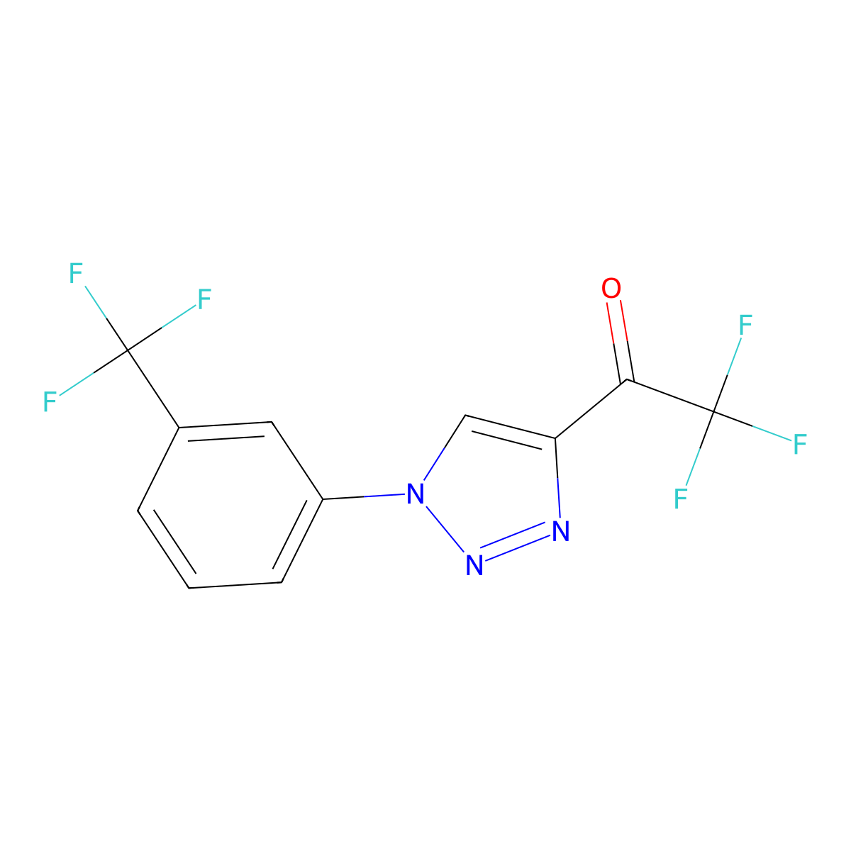 2,2,2-trifluoro-1-{1-[3-(trifluoromethyl)phenyl]-1H-1,2,3-triazol-4-yl}ethan-1-one molecular structure, CAS 1467386-93-1