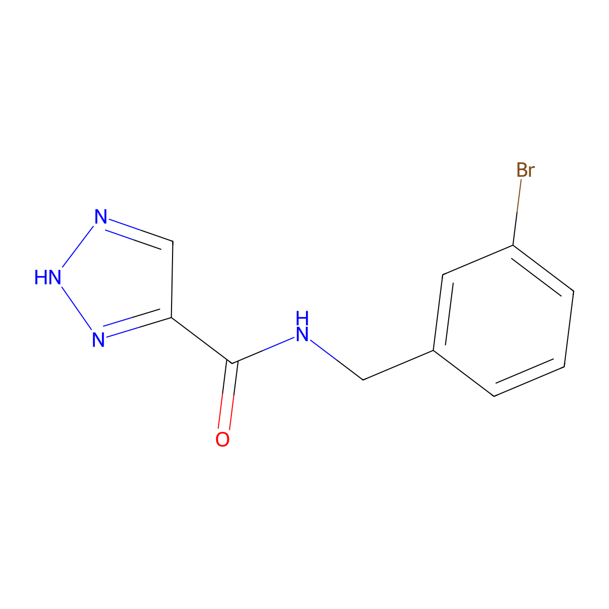 N-(3-bromobenzyl)-1H-1,2,3-triazole-5-carboxamide molecular structure, CAS 1467389-50-9