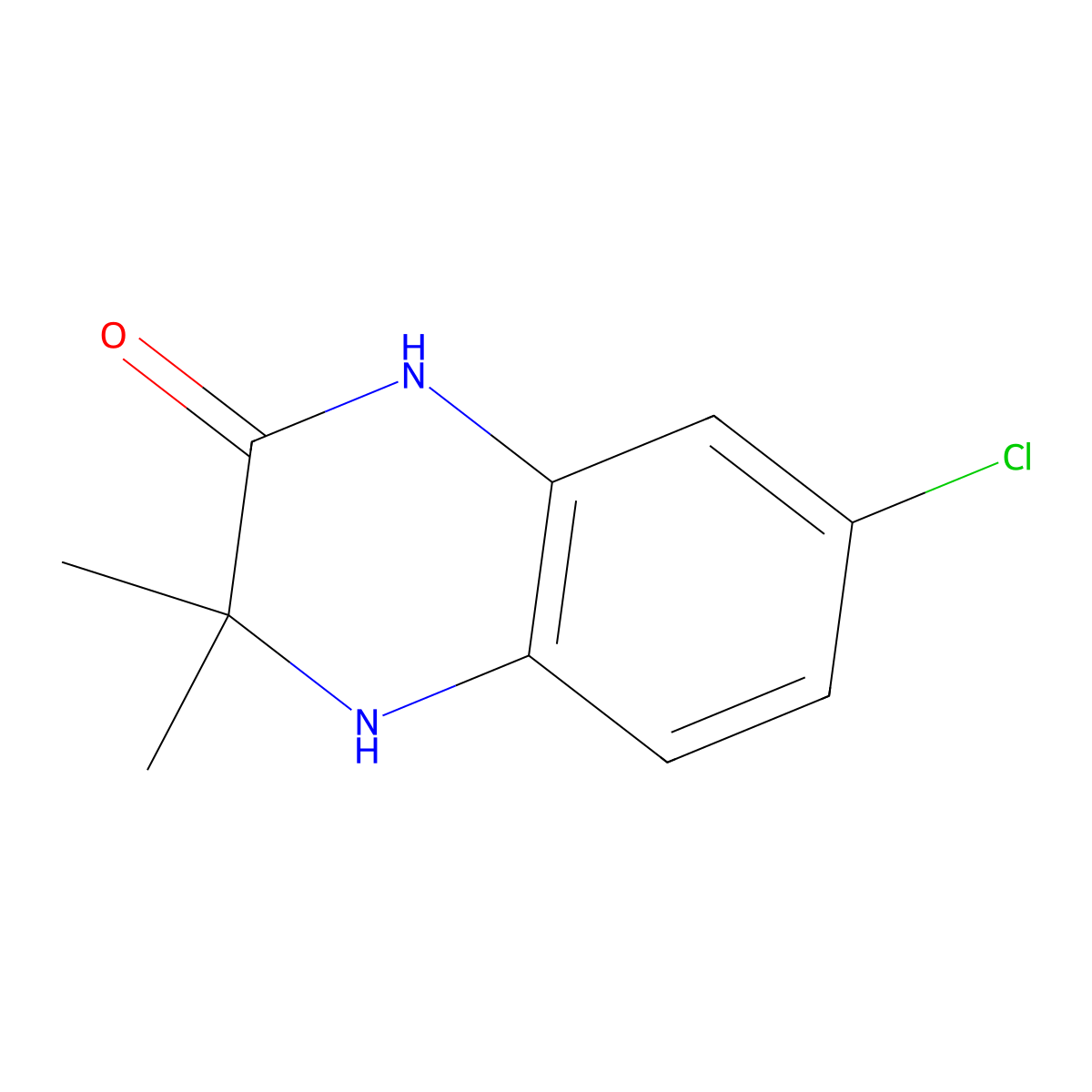 7-Chloro-3,3-dimethyl-1,2,3,4-tetrahydroquinoxalin-2-one molecular structure, CAS 146739-57-3