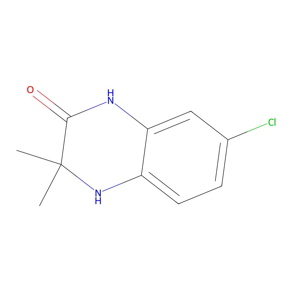 7-Chloro-3,3-dimethyl-1,2,3,4-tetrahydroquinoxalin-2-one molecular structure, CAS 146739-57-3