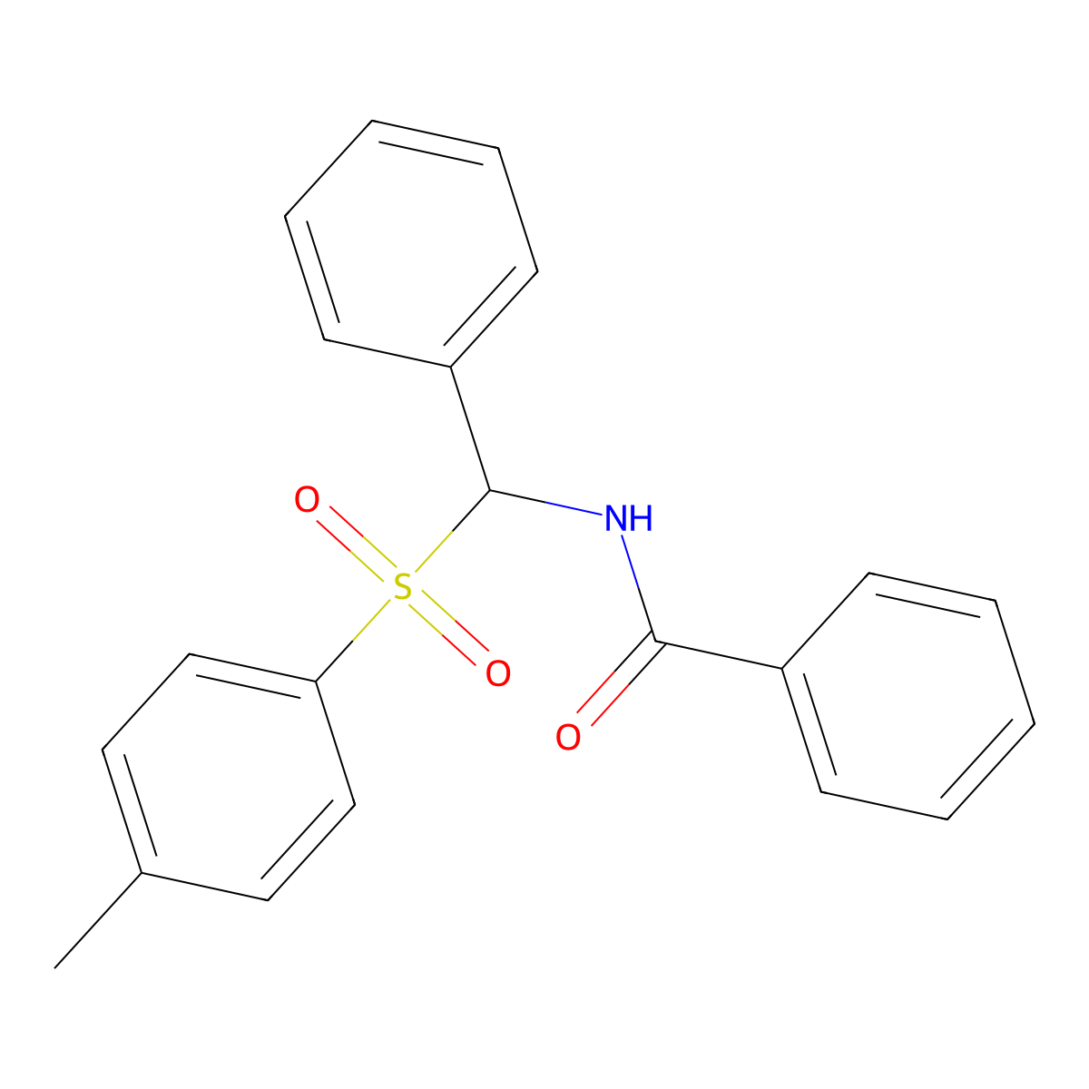 N-(Phenyl(tosyl)methyl)benzamide molecular structure, CAS 14674-23-8