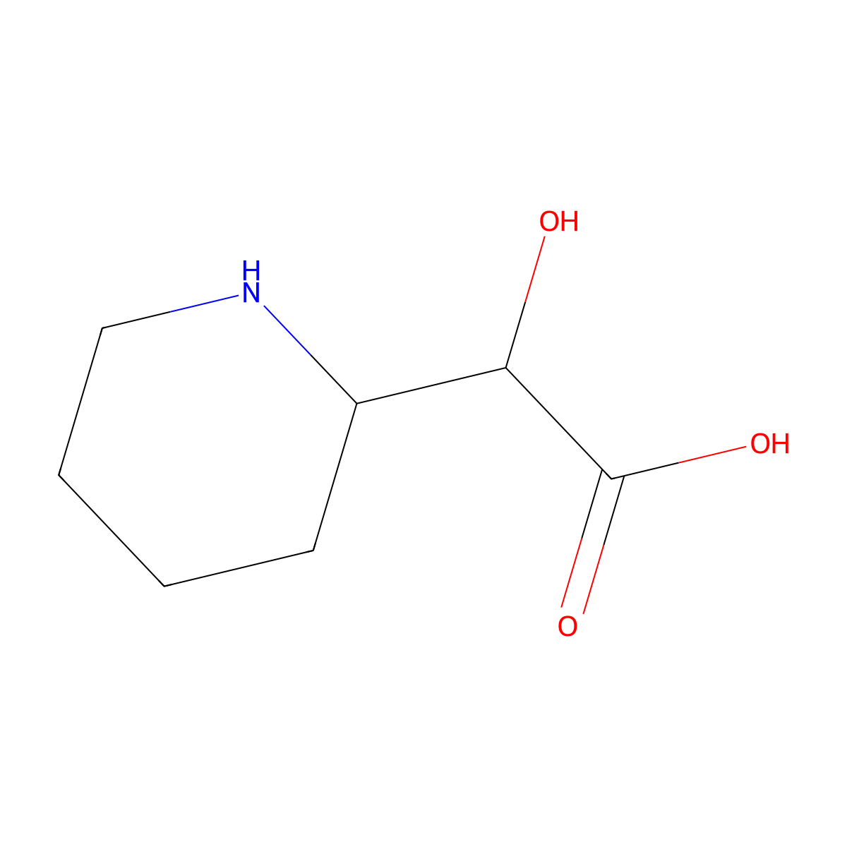2-Hydroxy-2-(piperidin-2-yl)acetic acid molecular structure, CAS 1467400-87-8