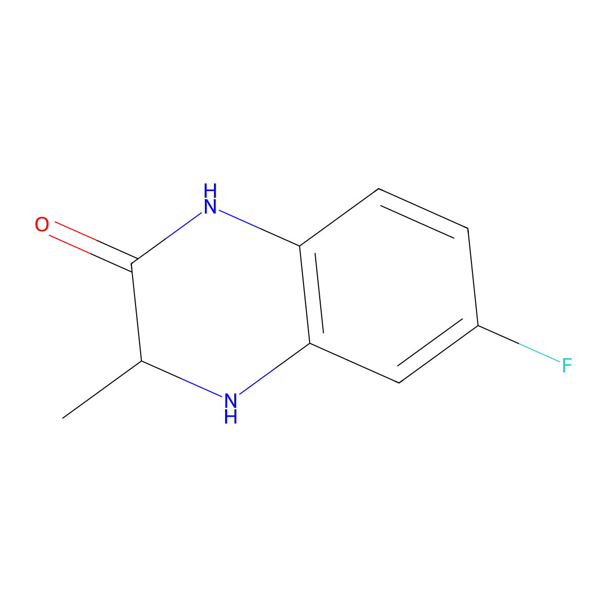 6-Fluoro-3-methyl-3,4-dihydroquinoxalin-2(1H)-one molecular structure, CAS 146741-06-2