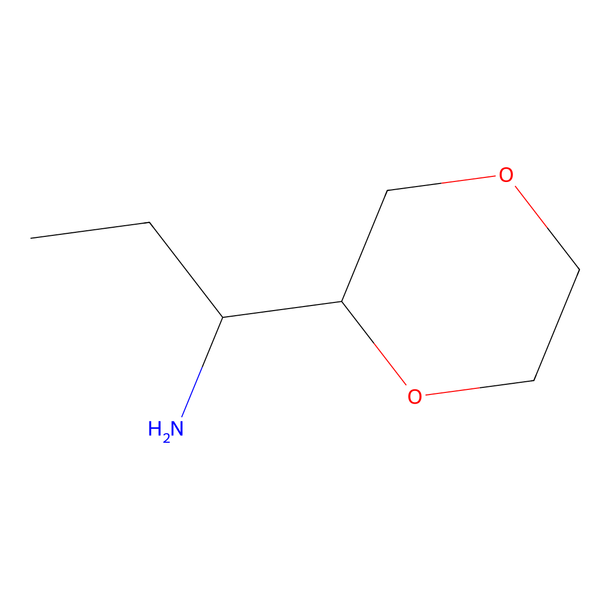 1-(1,4-Dioxan-2-yl)propan-1-amine molecular structure, CAS 1467414-08-9