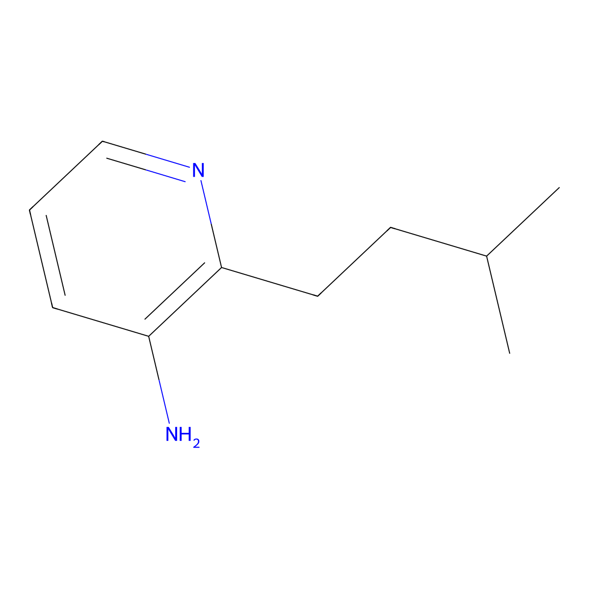 2-(3-Methylbutyl)pyridin-3-amine molecular structure, CAS 1467436-70-9