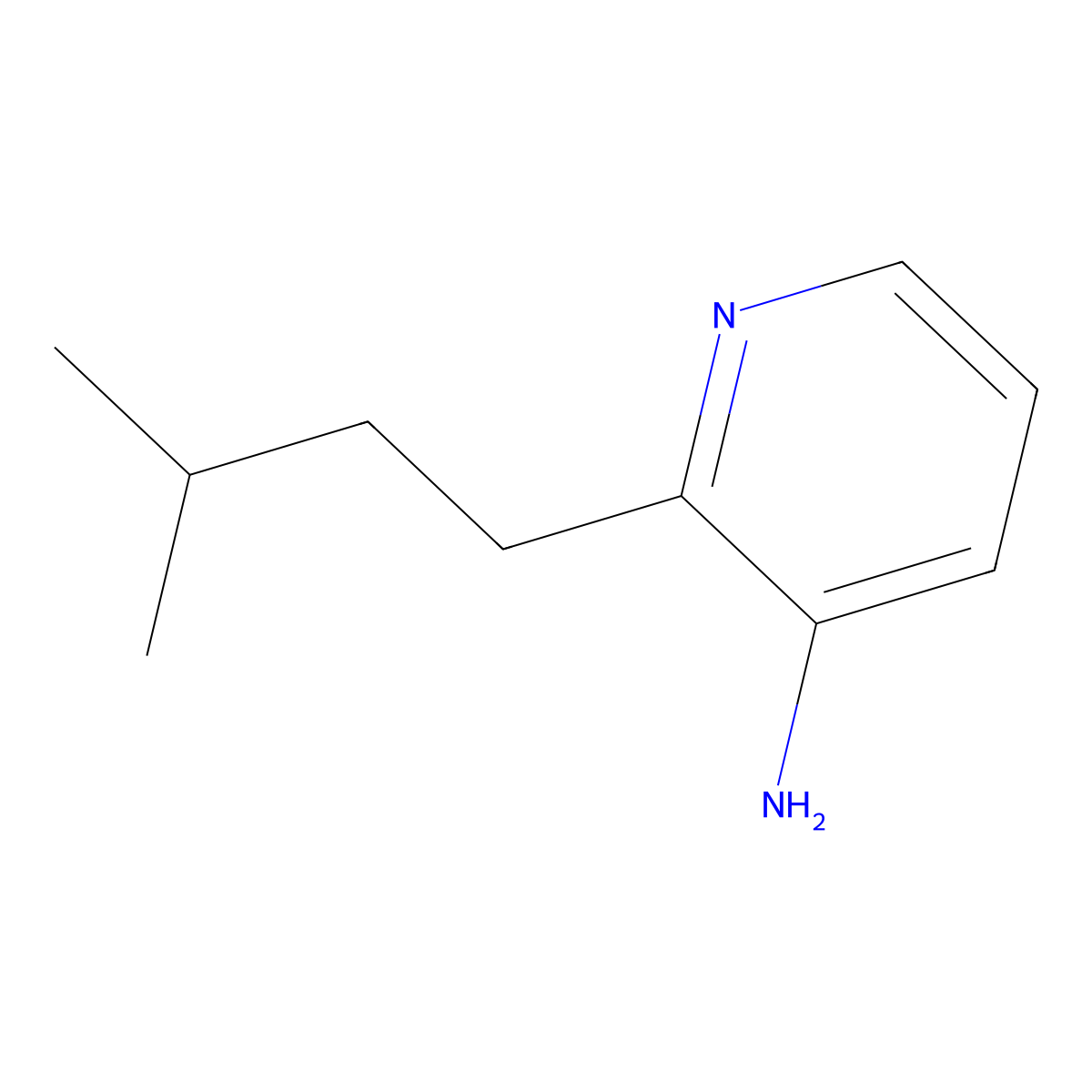 2-(3-Methylbutyl)pyridin-3-amine molecular structure, CAS 1467436-70-9