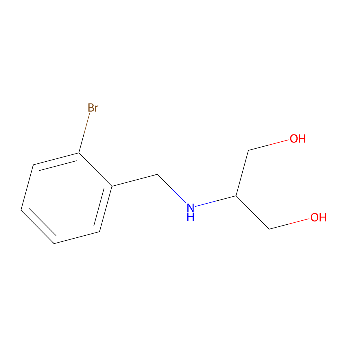 2-{[(2-Bromophenyl)methyl]amino}propane-1,3-diol molecular structure, CAS 1467454-87-0