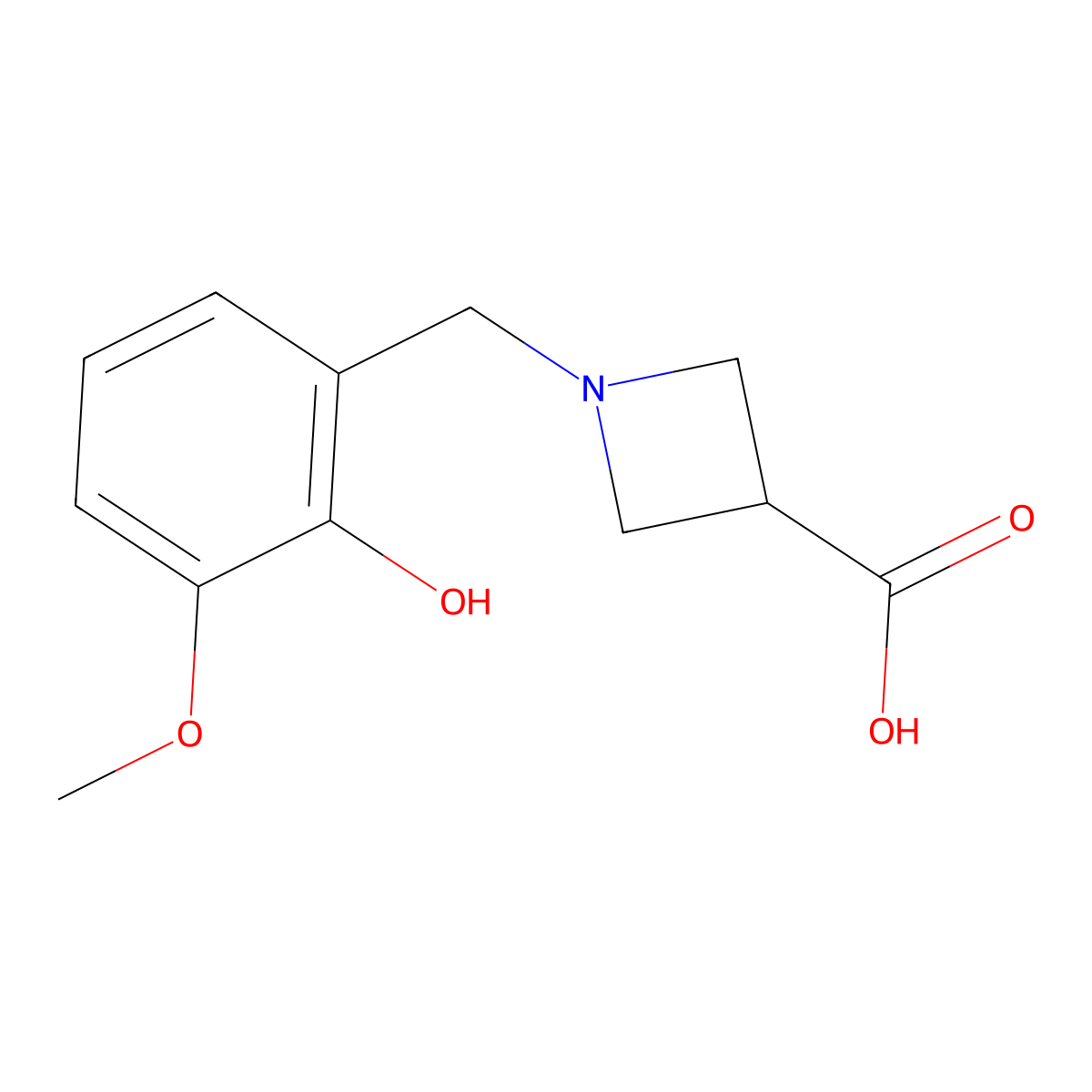 1-[(2-Hydroxy-3-methoxyphenyl)methyl]azetidine-3-carboxylic acid molecular structure, CAS 1467455-57-7