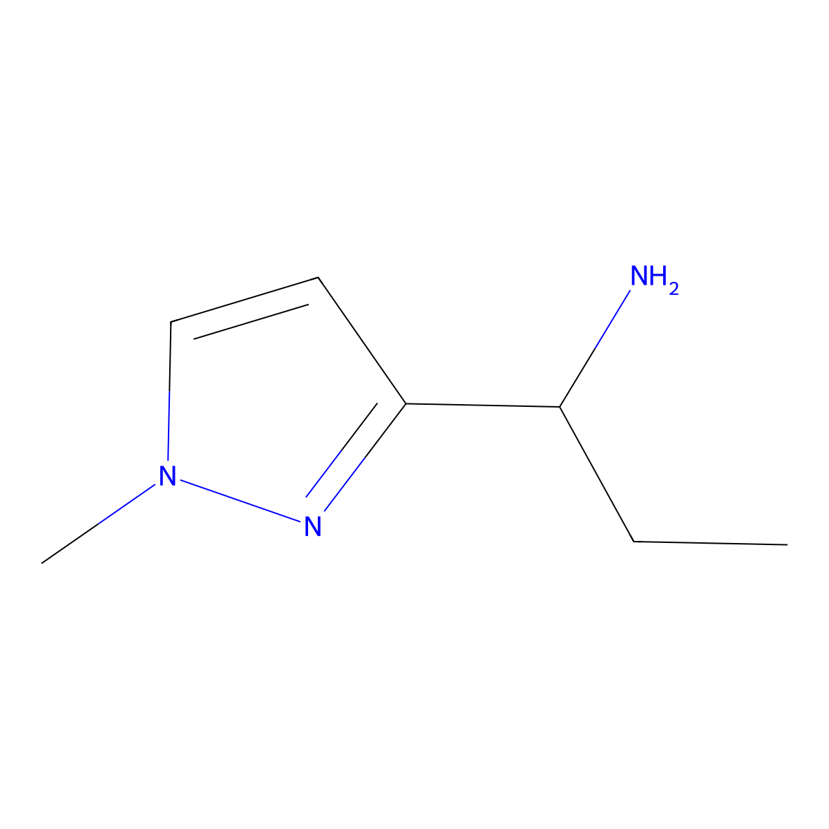 1-(1-methyl-1H-pyrazol-3-yl)propan-1-amine molecular structure, CAS 1467458-69-0