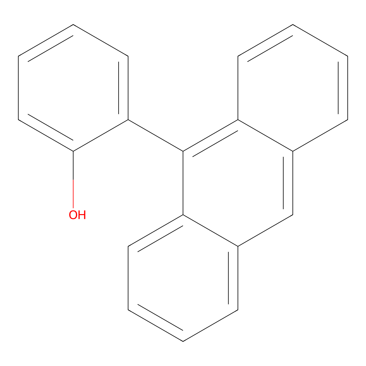 2-(Anthracen-9-yl)phenol molecular structure, CAS 146746-37-4
