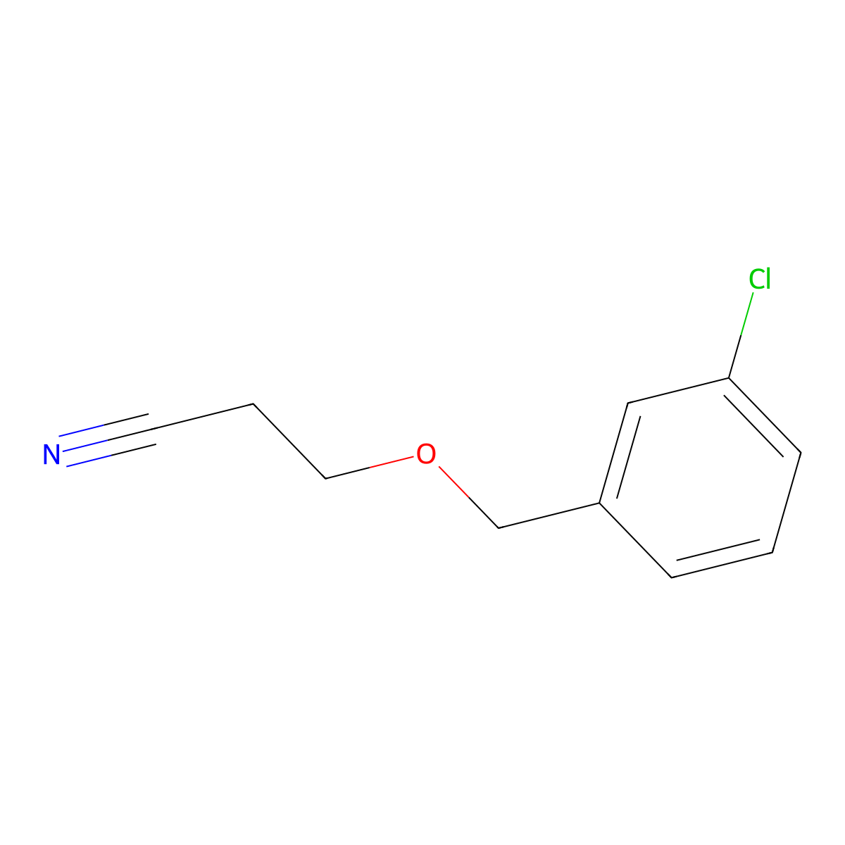 3-((3-Chlorophenyl)methoxy)propanenitrile molecular structure, CAS 1467460-02-1