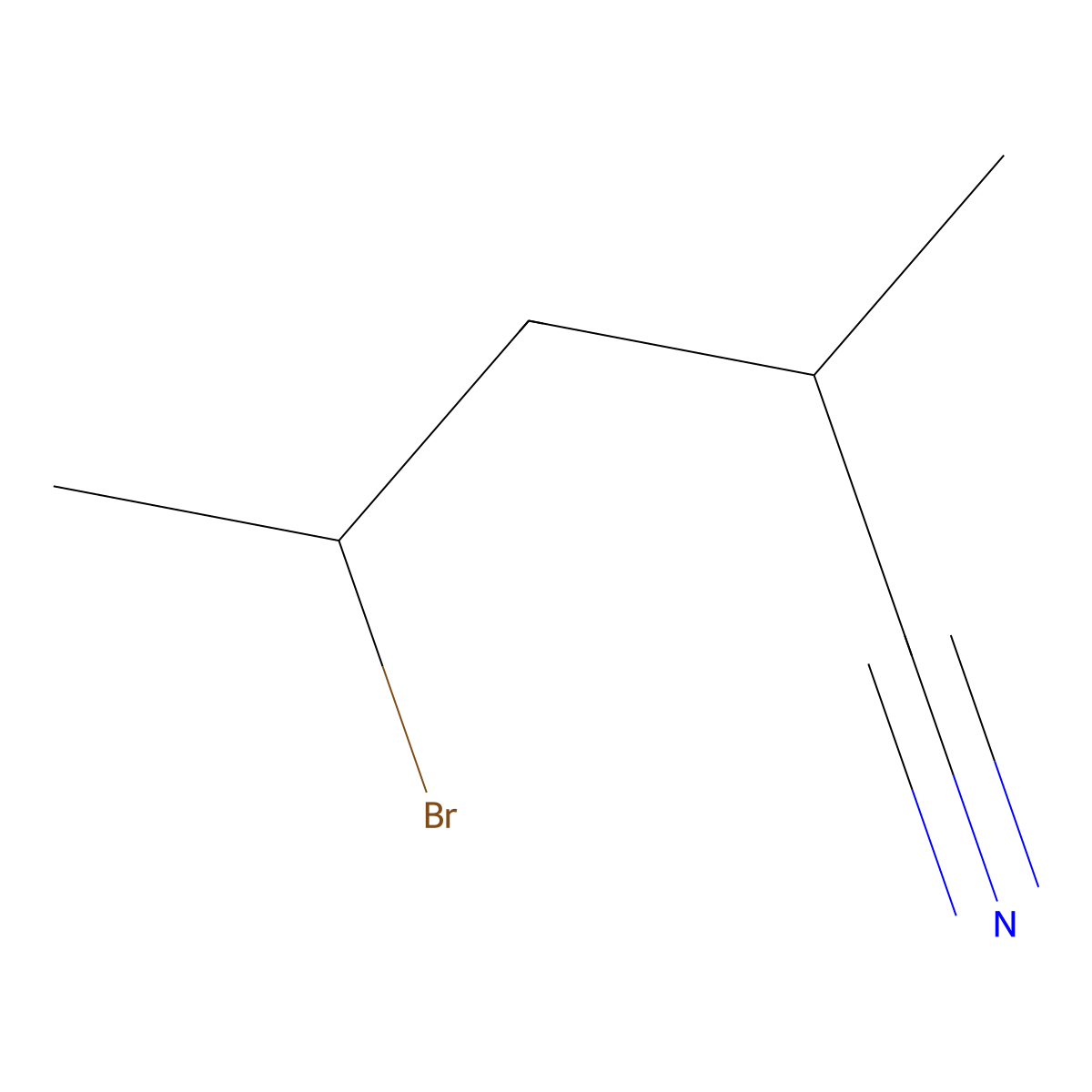 4-Bromo-2-methylpentanenitrile molecular structure, CAS 1467467-58-8