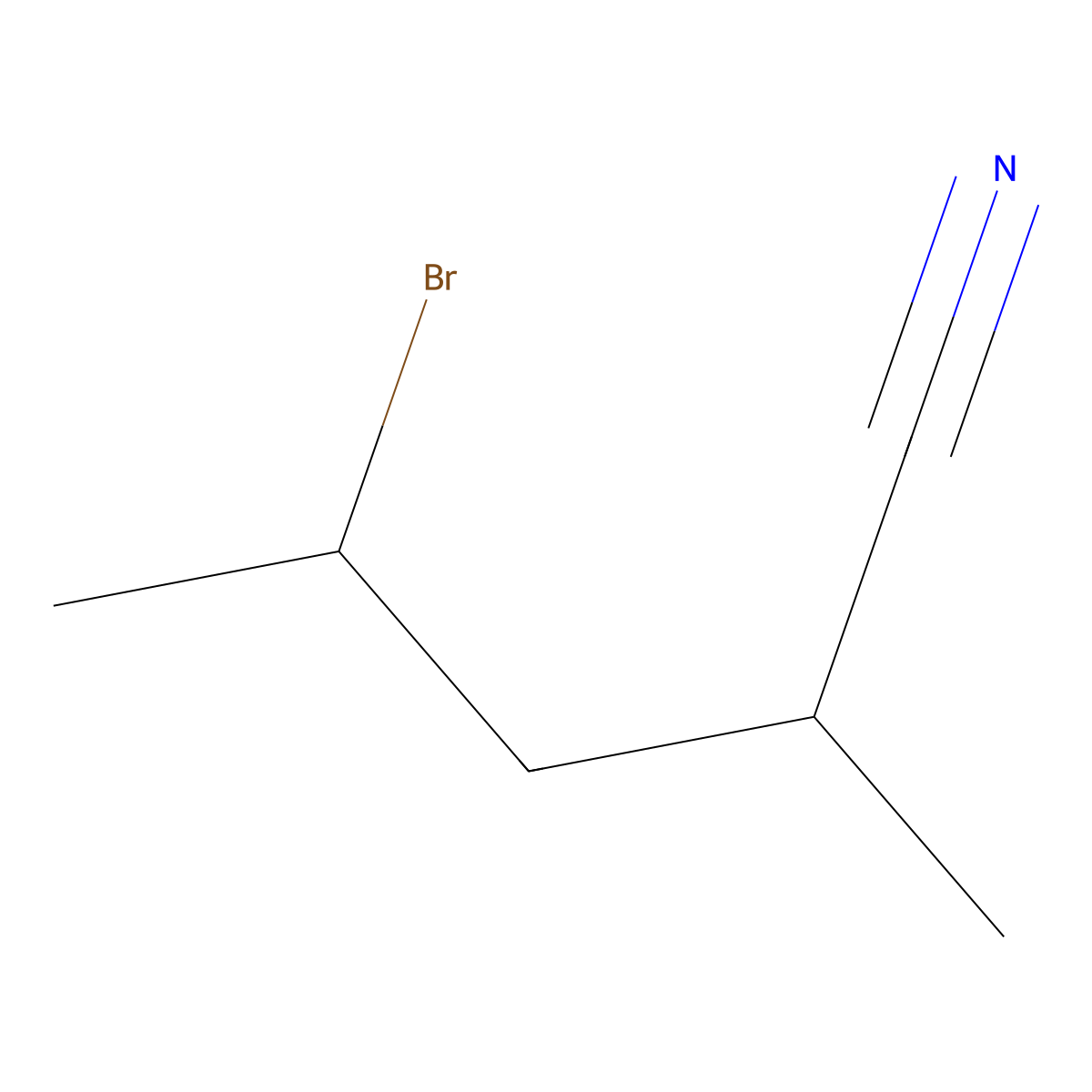 4-Bromo-2-methylpentanenitrile molecular structure, CAS 1467467-58-8