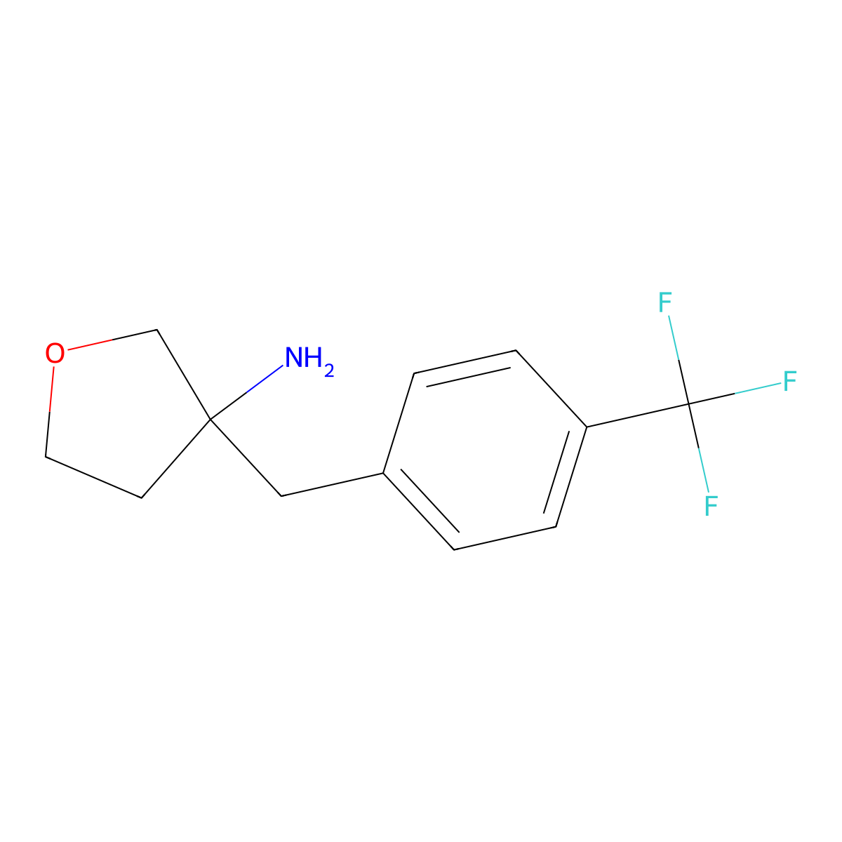 3-{[4-(Trifluoromethyl)phenyl]methyl}oxolan-3-amine molecular structure, CAS 1467474-93-6