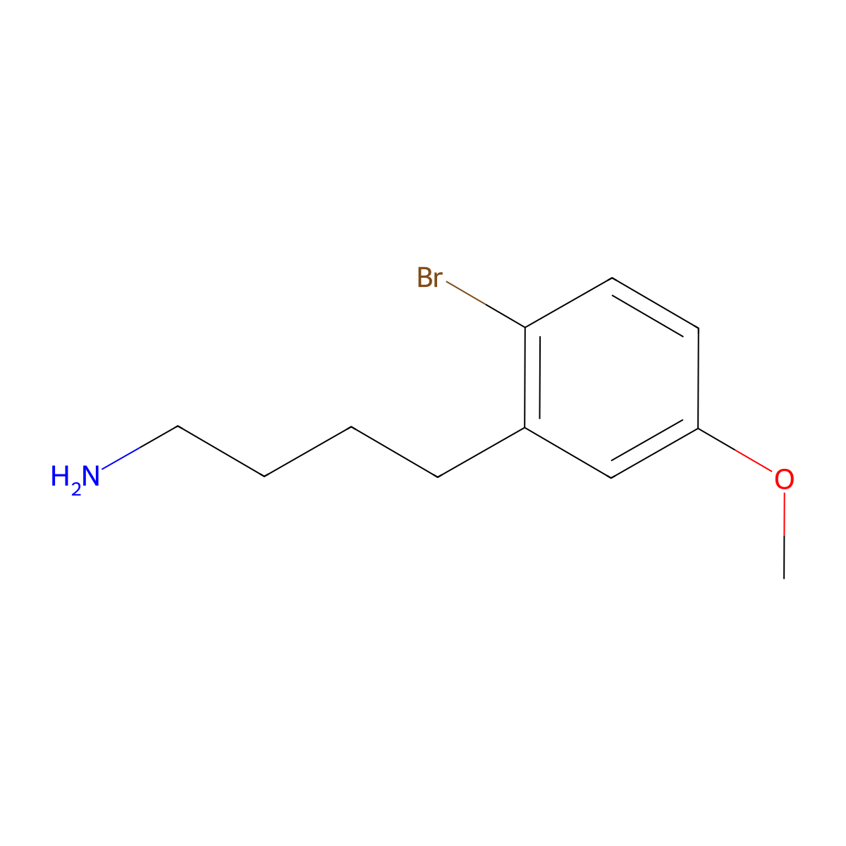 4-(2-Bromo-5-methoxyphenyl)butan-1-amine molecular structure, CAS 1467481-62-4