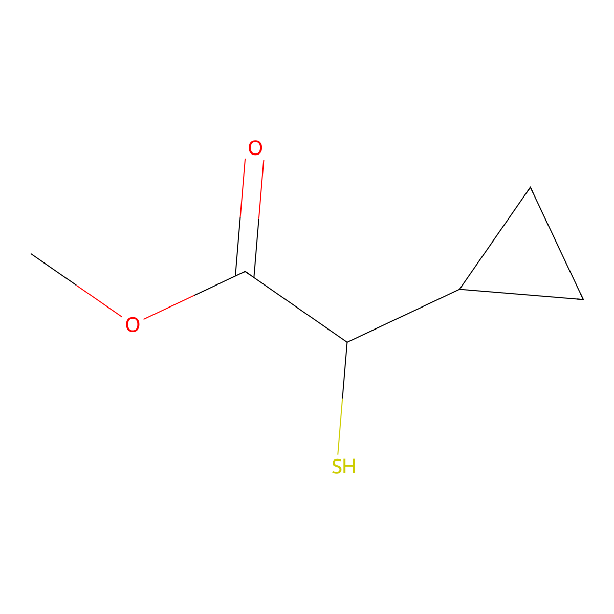 Methyl 2-cyclopropyl-2-sulfanylacetate molecular structure, CAS 1467497-88-6