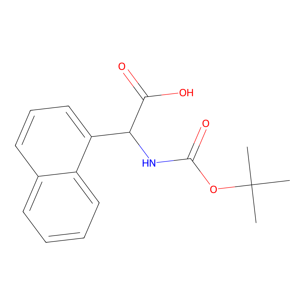 tert-Butoxycarbonylamino-naphthalen-1-yl-acetic acid molecular structure, CAS 14675-99-1