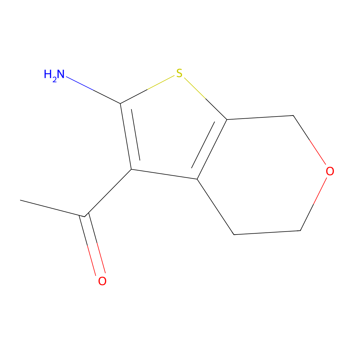 1-(2-amino-5,7-dihydro-4H-thieno[2,3-c]pyran-3-yl)ethanone molecular structure, CAS 1467507-64-7