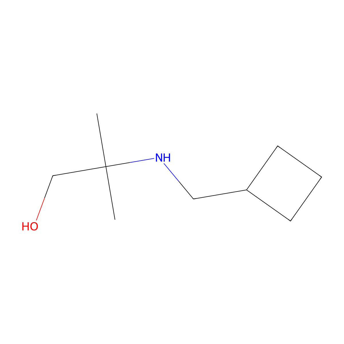 2-[(Cyclobutylmethyl)amino]-2-methylpropan-1-ol molecular structure, CAS 1467508-64-0