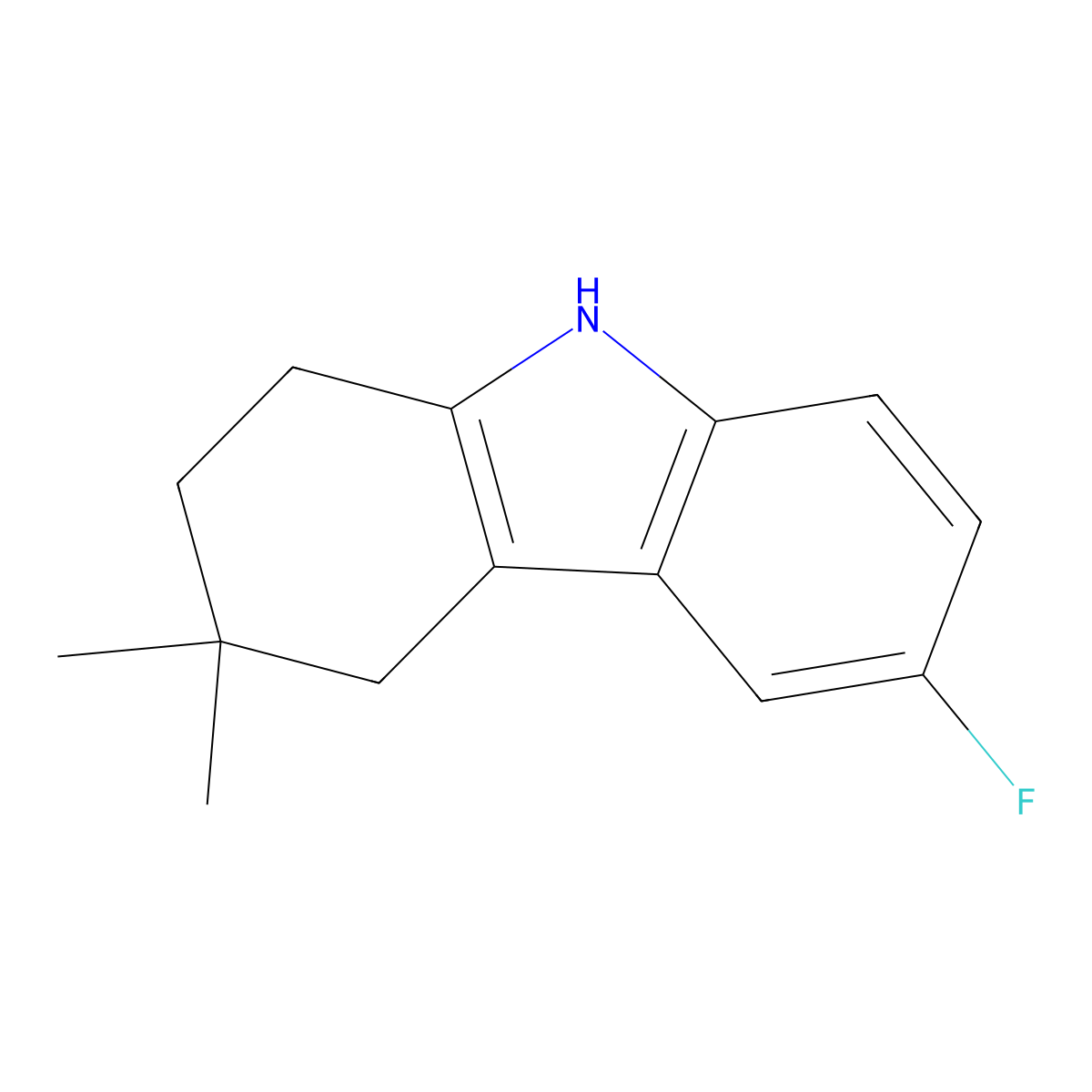 6-Fluoro-3,3-dimethyl-2,3,4,9-tetrahydro-1h-carbazole molecular structure, CAS 1467514-52-8